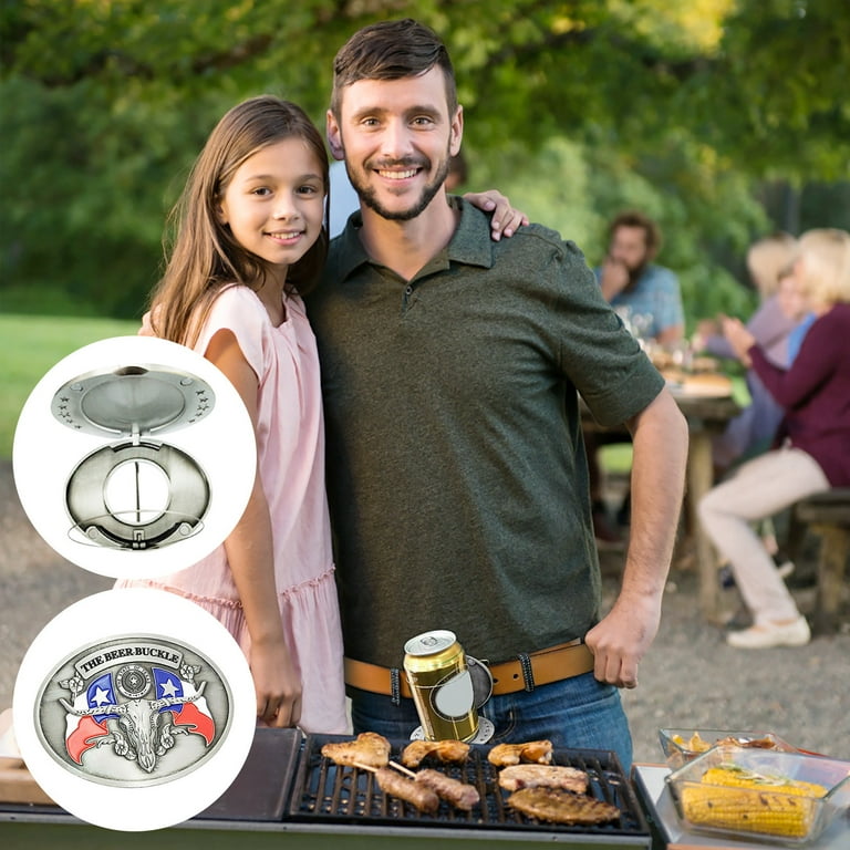 KIHOUT Promotion Outdoor Cookout Classic Beer Belt Buckle Convenient Bottle Holder Retro Style Belt Buckle