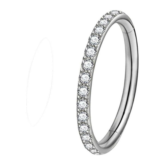 KIHOUT Promotion Titanium Nose Rings, Hoops Septum Rings Hinged Segment Ring Lip Ear Piercing Earrings For Cartilage Tragus Conch Lobe Inner Diameter(sliver)