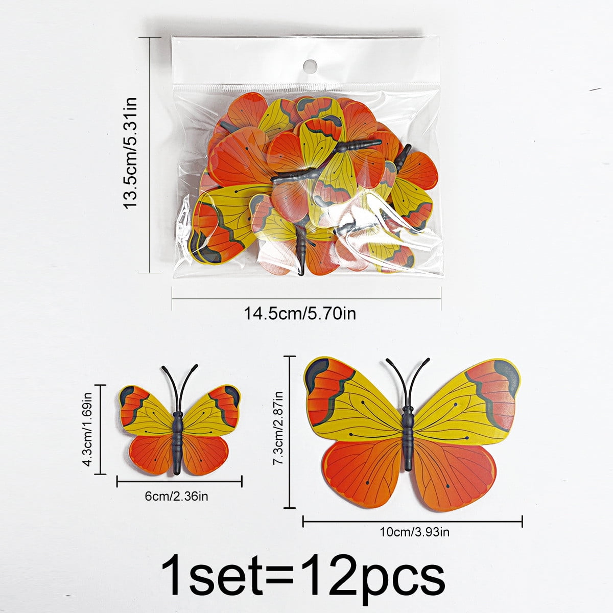 KIHOUT Propormotion 12pcs Butterf Design Decal Art Wall Stickers Room