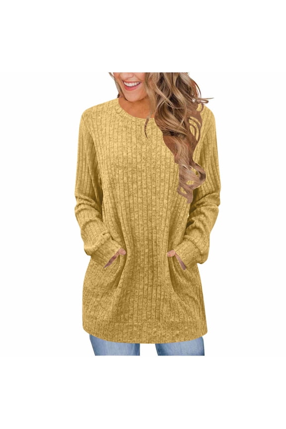 Ribbed Pocket Top - Pockets Hold Kid Snacks for School Drop-Offs & Grocery Runs; Soft Fabric (Easy to Wear) (S-XXL)