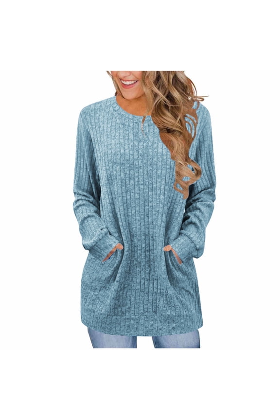 Ribbed Pocket Top - Pockets Hold Kid Snacks for School Drop-Offs & Grocery Runs; Soft Fabric (Easy to Wear) (S-XXL)