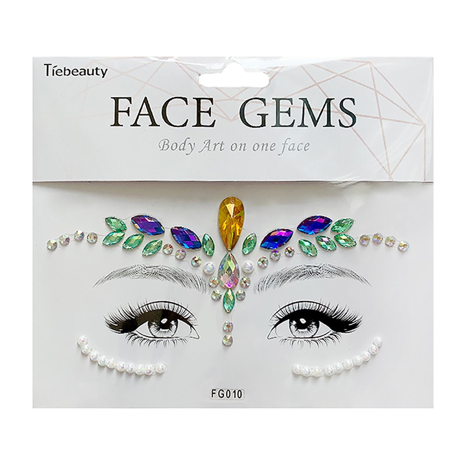 KIHOUT Sales Face Gems Self Adhesive Face Rhinestones Stick On for Hair Gems Makeup Stickers