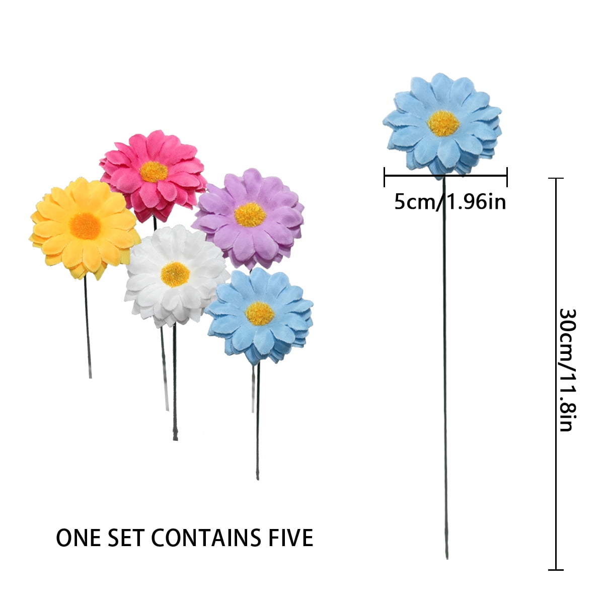 KIHOUT Saving 5 Bundles Artificial Daisies Flowers Wildflowers Fake