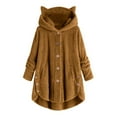 thumbnail image 1 of KIHOUT Spring Winter Warm Coat Women Button Coat SolidTops Hooded Pullover Loose Sweater Blouse Plus Size,Size S-5XL, 1 of 5