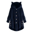 thumbnail image 1 of KIHOUT Spring Winter Warm Coat Women Button Coat SolidTops Hooded Pullover Loose Sweater Blouse Plus Size,Size S-5XL, 1 of 5