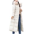 thumbnail image 1 of KIHOUT Spring Winter Warm Coat Women Fashion Long Collar Padded Coat Slim Thick Coat Warm Cotton Down Jacket,Size M-3XL, 1 of 4