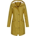 thumbnail image 1 of KIHOUT Spring Winter Warm Coat Women Solid Rain Jacket Outdoor Plus Size Hooded Raincoat Windproof,Size S-5XL, 1 of 3