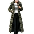 thumbnail image 1 of KIHOUT Spring Winter Warm Coat Women's Extended Length Cotton Coat Women's Extended Length Over-the-knee Loose Cold-proof Warm Thickened Hooded Cotton Coat,Size M-3XL, 1 of 6