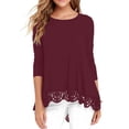 thumbnail image 1 of KIHOUT Spring Winter Womens Tops Fashion Solid Color Round Neck Comfortable Loose T-shirt Long Sleeves Blouse Casual Tops, 1 of 7