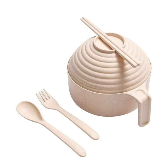 KIHOUT Summer Ramen Cooker, Microwave Ramen Bowl Set with Chopsticks Spoon Ramen Noodle Bowl Instant Cooking for College Dorm Room Essentials, Dishwasher-Safe, BPA-Free