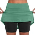thumbnail image 1 of KIHOUT Summer Shorts Skirts for Women Solid Color Mid-waist Sports Skirts Swimsuit Bottom, Size S-4XL, 1 of 6