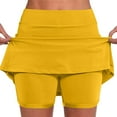 thumbnail image 1 of KIHOUT Summer Shorts Skirts for Women Solid Color Mid-waist Sports Skirts Swimsuit Bottom, Size S-5XL, 1 of 5
