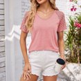 thumbnail image 1 of KIHOUT Summer Women's Solid V-neck Zippered Lapel Top women's tops clearance sale, 1 of 3