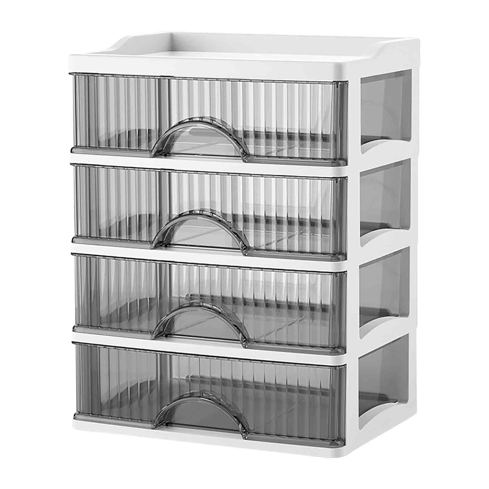 KIHOUT Transparent Office Desktop Storage Box,Rectangular Desktop ...