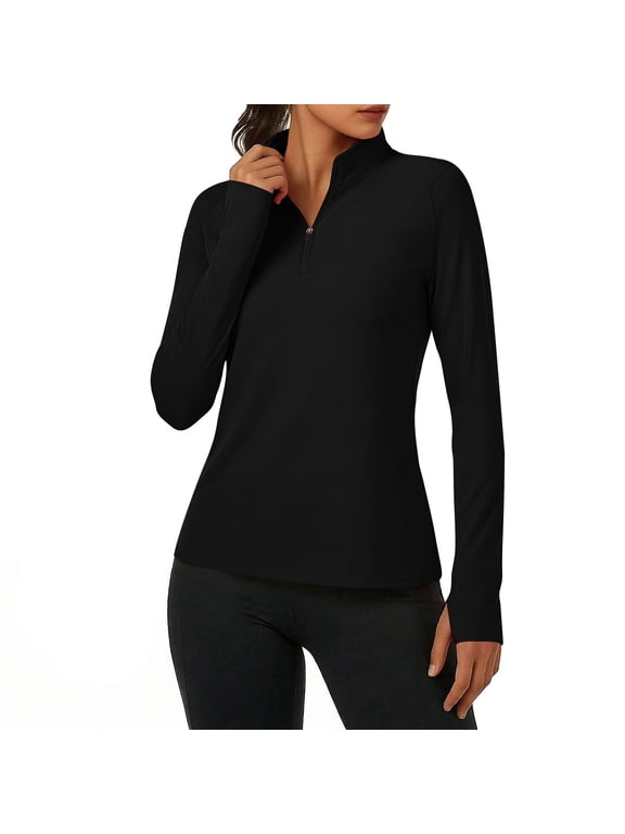 UPF 50+ Sun Protection Half Zip Long Sleeve Shirt Women Quick Dry Workout Hiking Top