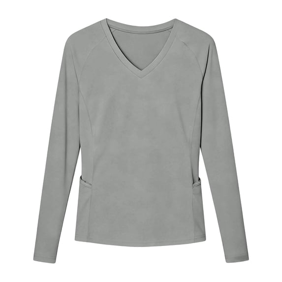 KIHOUT UPF 50+ Sun Protection V-Neck Long Sleeve Rash Guard Womenwith Pockets Swim Workout Top