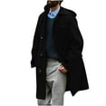 thumbnail image 1 of KIHOUT Winter Warm Coats Men Winter Casual Solid Mid-length Wool Overcoat With Horn Buckles Windbreaker Hooded Coat,Size M-5XL, 1 of 6