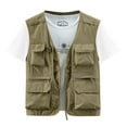 thumbnail image 1 of KIHOUT Winter Warm Coats Men's Thin Sports Multi-bag Casual Quick-drying Loose Vest Mountaineering Tooling Outdoor Vest Jackets,Size M-6XL, 1 of 5