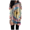 thumbnail image 1 of KIHOUT Women Loose Tie-Dye Printing Pocket Long Sleeve Sweatshir Dress, 1 of 5