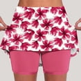 thumbnail image 1 of KIHOUT Women's 2-in-1 Print Skort Shorts - Polyester Spandex Blend, High Waist, Built-in Liner, Side Pockets, Plus Size Options for Yoga, Running & Summer Wear, 1 of 5