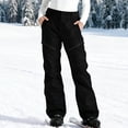 thumbnail image 1 of KIHOUT Women's Color Block Pocket Windproof Waterproof Ski Pants - Polyester Fleece Lined Sport Snow Trousers (S, M, L, XL, XXL, XXXL), 1 of 7