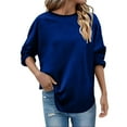 thumbnail image 1 of KIHOUT Women's Fall Fashion Long Sleeve Crewneck Loose Curved Hem Sweatshirt - Oversize Casual Top, Soft Polyester for Fall/Winter (S-XXL), 1 of 6