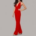 thumbnail image 1 of KIHOUT Women's Halter Neck Deep V-Neck Jumpsuit Sleeveless Backless Wide Leg Formal Blouse for Party Evening Wear, 1 of 9