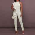 thumbnail image 1 of KIHOUT Women's Halter Neck Sleeveless Jumpsuit Ruffle Detail Bodycon Formal Blouse for Party Club Evening Wear, 1 of 8