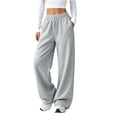 thumbnail image 1 of KIHOUT Women's High Waisted Wide Leg Sweatpants with Side Pockets Drawstring Casual Athletic Lounge Pants for Women, 1 of 7