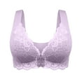 thumbnail image 1 of KIHOUT Women's Lace Front-Closure Bra - Seamless Gathered Everyday Underwear, Wide Strap Full Coverage Lingerie with V-Neck Lace Cups (M-11XL), 1 of 5