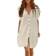 thumbnail image 1 of KIHOUT Women's Loose Button Down Beach Shirt Cover Up | Lightweight Breathable Bikini Cover Up for Vacation & Casual Wear, 1 of 5