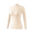 thumbnail image 1 of KIHOUT Women's Mock Neck Thermal Long Sleeve Shirt Slim Fit Solid Base Layer Top for Women Fall Winter Cold Weather Under Clothes Layering Wear, 1 of 5
