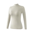 thumbnail image 1 of KIHOUT Women's Mock Neck Thermal Long Sleeve Shirt Slim Fit Solid Base Layer Top for Women Fall Winter Cold Weather Under Clothes Layering Wear, 1 of 5