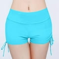 thumbnail image 1 of KIHOUT Women's Navy Blue High Waisted Swim Shorts | Adjustable Drawstring Tummy Control Anti-Chafe Bikini Bottoms, 1 of 4