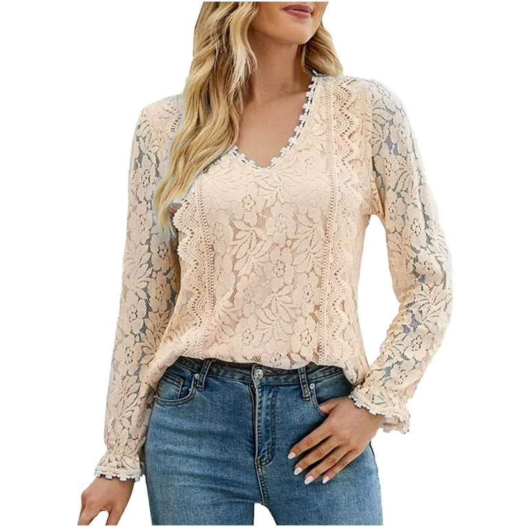 New women's lacing V-neck sexy long sleeve shirt