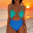 thumbnail image 1 of KIHOUT Women's One Piece Swimsuit Sling Straps Central Cutout High Waist Tummy Control Quick-Dry Polyamide Spandex for Summer Beach Pool Vacation Activities, 1 of 5