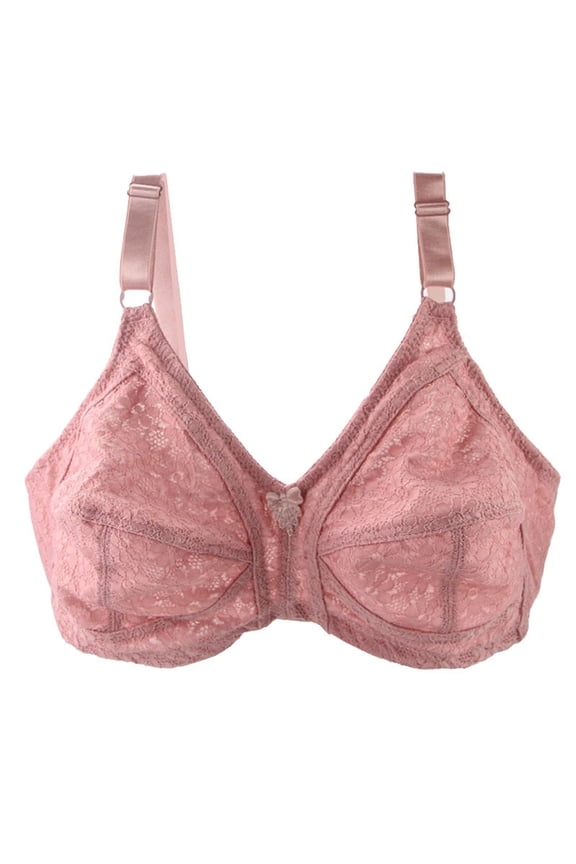 Women's Plus Size D Cup Wireless Bra - Smooth Gathered 3-Hook Lingerie, Everyday Underwear for Curvy Women (L-4XL)