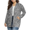 thumbnail image 1 of KIHOUT Women's Printed Cardigan Starry Pattern Pocket Design Relaxed Comfortable Fit, 1 of 7