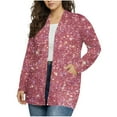 thumbnail image 1 of KIHOUT Women's Printed Cardigan Starry Pattern Pocket Design Relaxed Comfortable Fit, 1 of 5