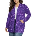 thumbnail image 1 of KIHOUT Women's Printed Cardigan Starry Pattern Pocket Design Relaxed Comfortable Fit, 1 of 5