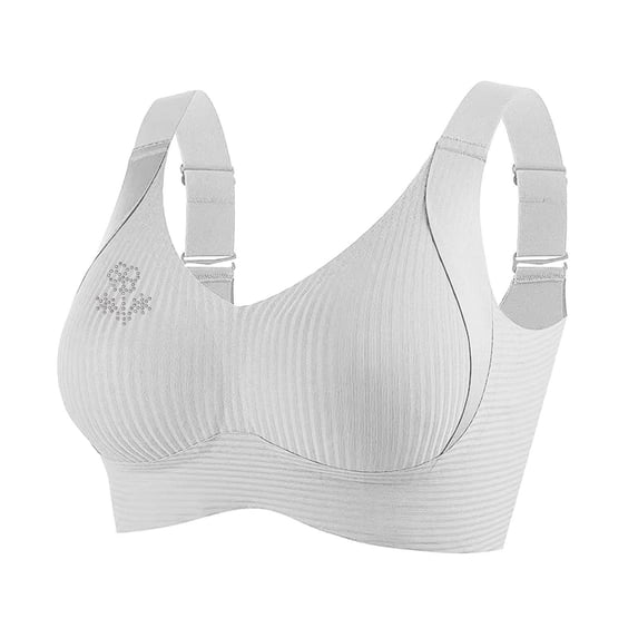 KIHOUT Women's Rhinestone Sports Bra - Wirefree Everyday Underwear, Elastic Comfort Lingerie with Adjustable Straps for Daily & Active Wear (M-XXXXXL)