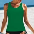 thumbnail image 1 of KIHOUT Women's Solid Color High Neck Tankini Top | Sleeveless Wire-Free Pad-Free Swimwear Top for Pool & Beach, 1 of 7