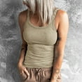 thumbnail image 1 of KIHOUT Women's Solid Color Ribbed Round Neck Tank Top Sleeveless Form-Fitting Casual Base Layer for Spring Summer Wear, 1 of 6