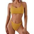 thumbnail image 1 of KIHOUT Women's Split Bikini Swimsuit Ribbed Cutout Adjustable Strap Quick-Drying for Beach Pool Summer 2026, 1 of 6