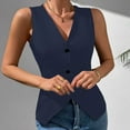 thumbnail image 1 of KIHOUT Women's Summer Vest Tops V Neck Button Down Tank Tops Sleeveless Going Out Crop Tops Cute Business Casual Shirt, 1 of 7