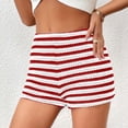thumbnail image 1 of KIHOUT Women's Textured Striped Low-Waisted Casual Shorts - Stretch Elastic Waist, Loose Fit for Summer & Beach Wear, 1 of 6