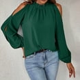 thumbnail image 1 of KIHOUT Womens Blouses Clearance Fashion Women Casaul Solid Long Sleeve Strapless Rhinestone T Shirt Tops, 1 of 9