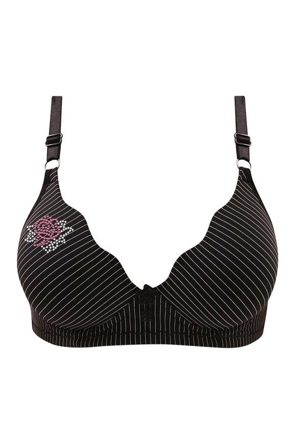 Womens Bras Bras for Women Comfortable Women's Front Ornament Strap Breathable Bra Underwear Soft Pad Bra Gather Breasts Bra formal Dressy Bra