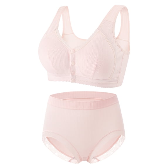 KIHOUT Womens Bras Casual Stylish Front Button Shaping Cup Shoulder Strap Underwire Bra Plus Size Bra Underwear Set