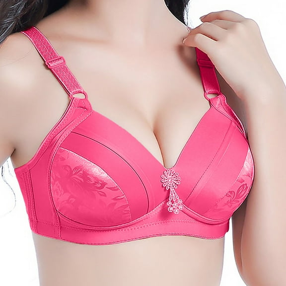 KIHOUT Womens Bras Women Bras Plus Size Behind Buckle Comfortable Breathable Exhaust Base Non-Steel Ring Non-Magnetic Buckle Underwear